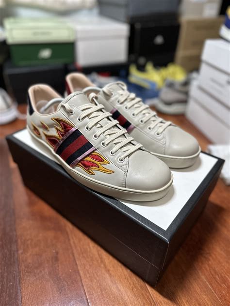 gucci ace flame white|how to tell gucci ace.